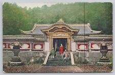 Vtg Post Card Japanese Temple with Priests E281 picture