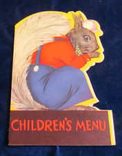 Kaibab Squirrel Childrens Diecut Menu 1950 Union Pacific Railroad great graphics picture