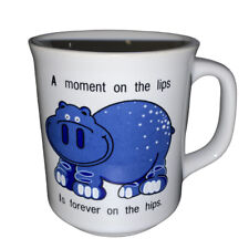 Vintage House Of Lloyd Mug 1985 A Moment On The Lips Hippo Coffee Tea Mug Funny picture