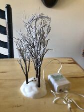 DEPT 56 VILLAGE ACCESSORIES LIGHTED FRESH FROST TREES #56.53616 W/ ADAPTER picture