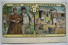Trite Sayings #6 Fat as Butter Old 1908 Humor Postcard by Fred Lounsbury picture