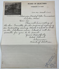 1916 Clinton Massachusetts Board Of Selectman Letterhead Note Letter picture