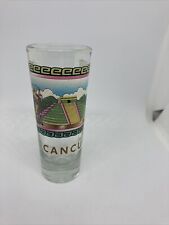 Vintage Cancun Mexico Shooter Shot Glass One Colorful temple Glass Bar ware picture