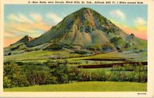 Postcard SD Bear Butte Near Sturgis Linen View vintage picture