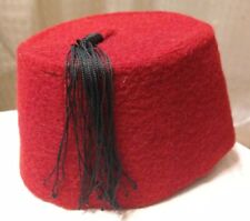 Vintage Mid Century Burgundy Color Tasseled Fez From Morocco picture