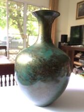 Vintage Japanese Vase Green Gold Mixed BRONIZE Signed size 21 cm.#002 picture