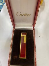 VINTAGE CARTIER CUBE LIGHTER, RED EARLY 1960S 18K WITH BOX ART DECO picture