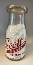 Vintage SCOTT DAIRY ACL Half Pint Milk Bottle Shelburne Falls, Massachusetts picture