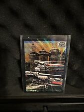 2022 TOPPS STAR WARS GALAXY #12 X-WING IN FORMATION WAVE REFRACTOR 83/99 picture