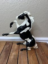 Vintage Hartland Black And White Pinto Rearing Mustang Stallion Molded Horse picture