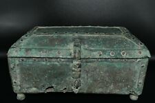Genuine Ancient Islamic Bronze Box with Stunning Silver Gilded Calligraphy picture