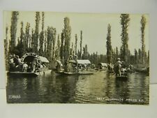 Vintage RPPC Xochimilco Mexico Boats on River Postcard - P24 picture