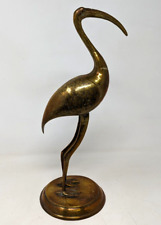 Vintage MCM Brass Metal Crane Ibis Heron Stork Bird 13