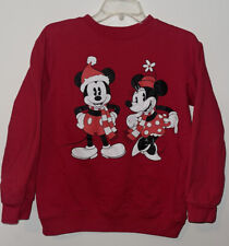 Disney Mickey & Minnie Holiday Graphic Sweatshirt Large Ugly Christmas Sweater picture
