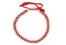 Dowling Brothers One Tibetan Monk Lucky Minimal Rope Buddhist RED WHITE BRAID picture