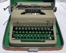 1955 Royal Quiet De Luxe Portable Manual Typewriter Green Keys Case Vntg Works picture
