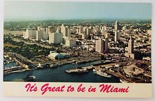 Vintage Miami Florida FL It's Great to Be In Miami Postcard Skyline  picture