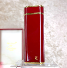 Vintage Cartier Lighter Oval Bordeaux Lacquer 18K Gold Finish with Case picture