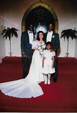 American Wedding FOUND FAMILY PHOTOGRAPH Color Original Portrait VINTAGE 13 26 G picture