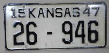 1947 Kansas Car License Plate 26-946 MP McPherson County Wheat State picture
