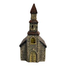 Vintage Cottage Village Steeple Cobblestone Mini Porcelain Church 5”x2.5”x2.25” picture