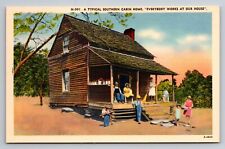 A Typical Southern Cabin Home Ashville Postcard Company N.C. Unposted Linen picture