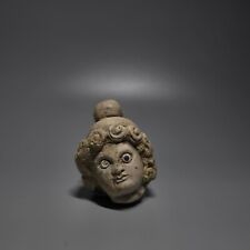 CIRCA A VERY NICE GREEK OR PARTHIAN STONE HEAD WITH INLAID STONE EYES. picture
