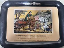 Vintage Metal Old Crow National Distillers Kentucky Whiskey Tip Tray picture