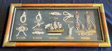 Vtg Nautical Ship Sailboat Model Boat Knot Board Wall Picture Frame Endeavour picture