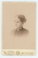 Antique c1880s ID'd Cabinet Card Lovely Older Woman With Brooch Paterson, NJ picture