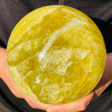 8.88LB TOP Natural citrine Quartz ball carved Crystal Sphere gem reiki Healing picture