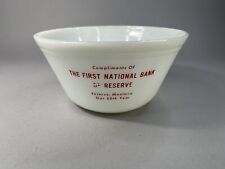 Vintage First National Bank of Reserve Montana Federal Glass Advertising Bowl 8” picture