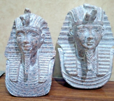 2x EGYPTIAN Statue King Tutankhamun Head+ wall mounted Mask of hard Granit stone picture