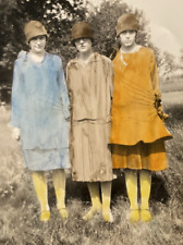 1920s Young Ladies Women Girls Fashion Hand Colored Tinted Original Photo P11q10 picture