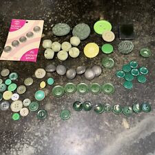 70+ Green Vintage Buttons Mixed Lot For Crafting Or Clothes  picture