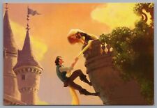 Climbing Up Rapunzel's Hair - Disney Tangled Postcard picture