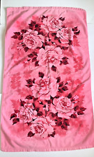 Bath Towel Pink Roses Vintage 