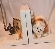 Q Q Quon Quon Comical Cat And Mouse Bookends picture