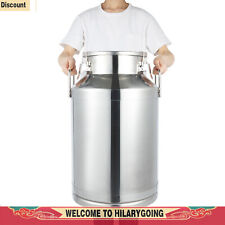 12-60L Milk Can Stainless Steel Wine Pail Bucket Jug Oil Barrel Canister Bottle picture