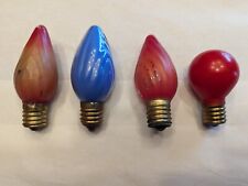 Four (4) Vintage C-9 Bulbs GE Mazda Flame & Other Manufacturers   Tested Working picture