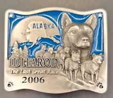 2006 Iditarod Dog Sled Mushing Race Alaska Vintage Belt Buckle Last Great Race  picture