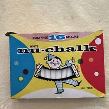 Vintage Advance Crayon Color Corp White nu-chalk Sticks Box Dustfree Clown 712N picture