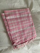 Vintage Pink & White Plaid Seersucker Cotton Fabric 45x75 2 Yards picture