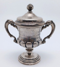 Antique 1932 Challenge Cup Award for Needlework Sterling Silver Miniature w lid picture