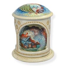Vintage Russian Lacquer Ball Globe Sphere Mini Vasilisa Story Box KHOLUI Signed picture