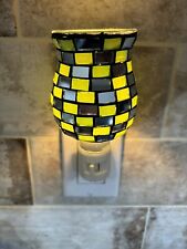 Mosaic Glass Night Light Color Green & Silver  picture