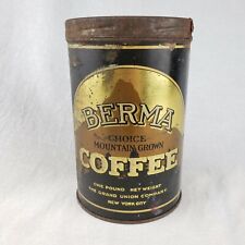 Vintage Berma Coffee Can Mountain Grand Union Tin Country Store Advertising Sign picture
