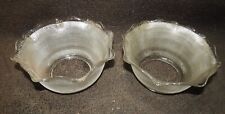 PAIR OF  CROSSED HATCHED HOLOPHANE STYLE  GAS FIXTURE SHADES,  # 2425 picture