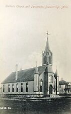 1909 Postcard ~ Catholic Church & Parsonage, Breckenridge, Minnesota. #-4965 picture