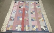 Vintage Late 20’s Quilt - Patchwork - Feed Sack Backing - Hand Quilted 68” x 74” picture